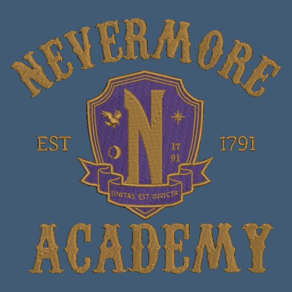 Wednesday Nevermore Embroidered ADULT Crewneck Sweatshirt Goth Witch School - Picture 4 of 8